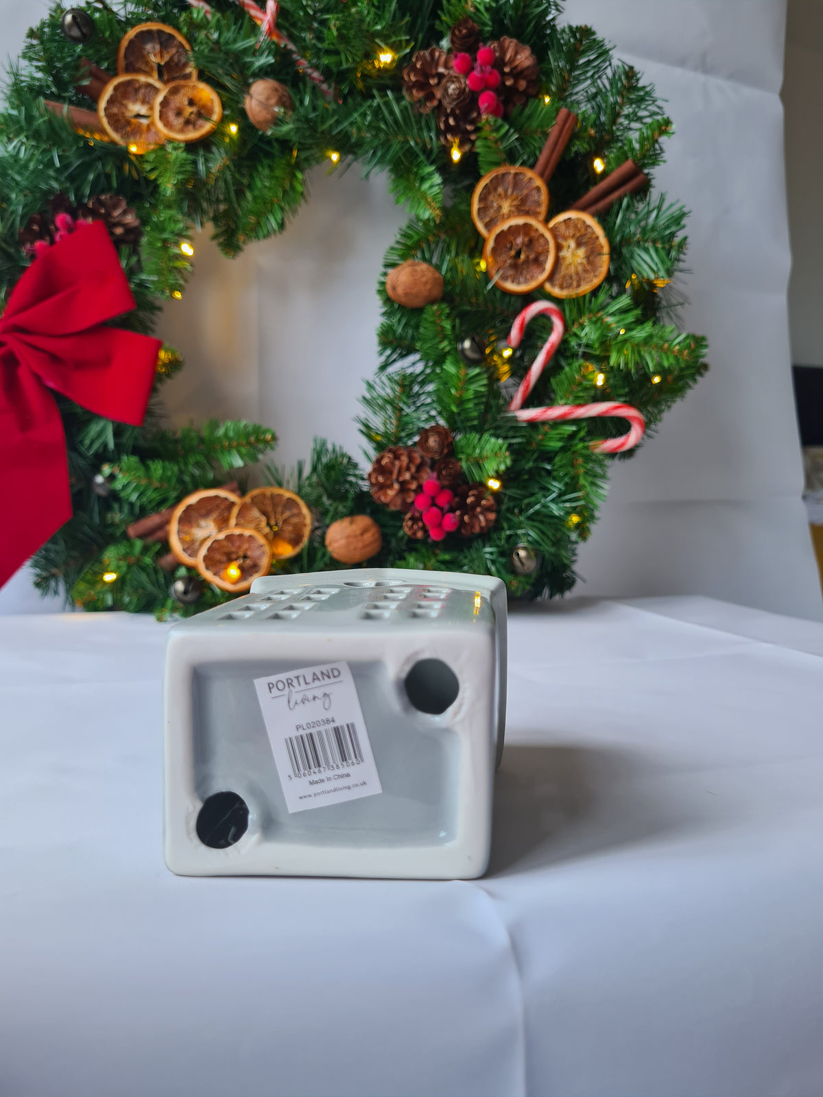 Cozy Grey Ceramic House LED Tealight Holder